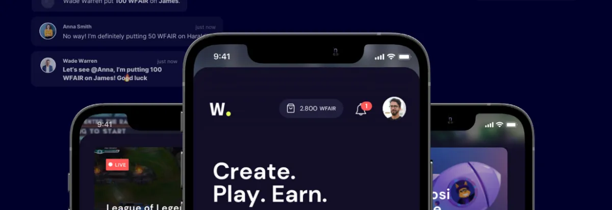 Screenshot von wallfair.io